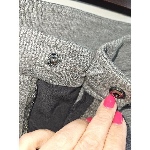Athleta Ponte Moto 2.0 Legging Pants Zippers Skinny Ankle Mid Rise Women 10 Gray - Picture 15 of 16